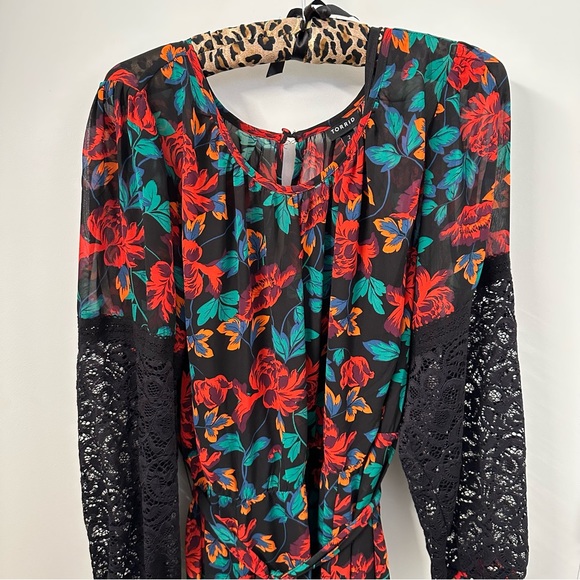 Torrid Chiffon Floral Maxi Peasant Dress - Picture 8 of 10